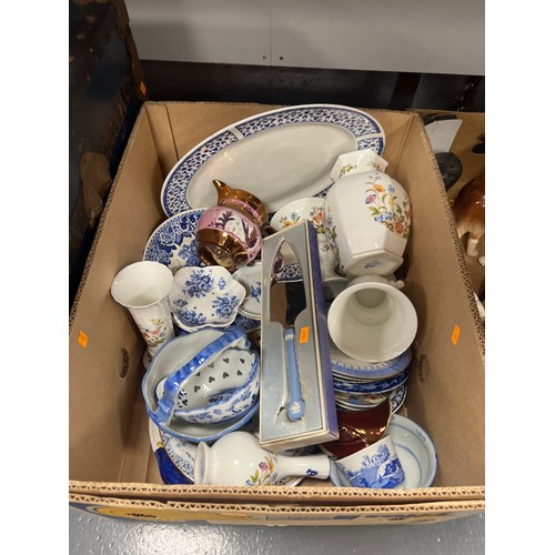 57 - 2 Good box's of ceramics inc animal figures