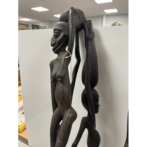 66 - 2 Large 20th century carved african figures approx 2ft tall