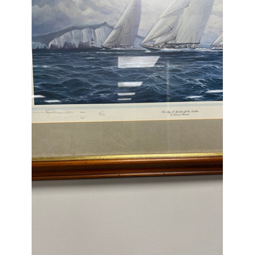 71 - Large yachting picture signed ltd edition 724/850 with impressed mark