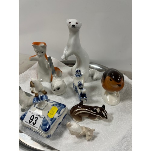 93 - Tray collectables USSR etc figures tray not inc
