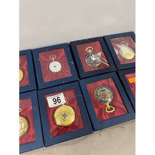 96 - 10 Pocket watches boxed