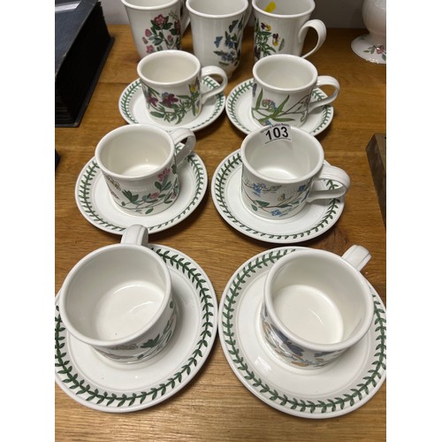 103 - 6 Portmerion cups & saucers + 6 portmerion mugs