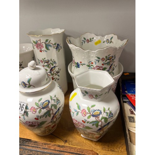 106 - 7 Aynsley vases, planters lidded pots