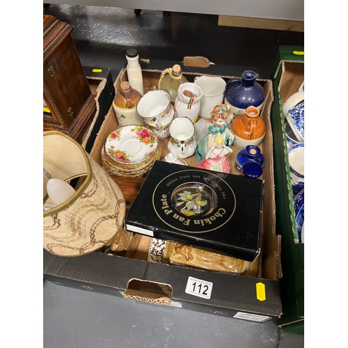 112 - 3 Boxes misc pottery shells etc