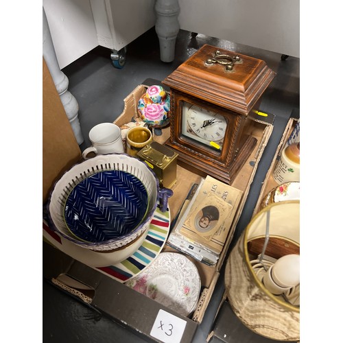 112 - 3 Boxes misc pottery shells etc