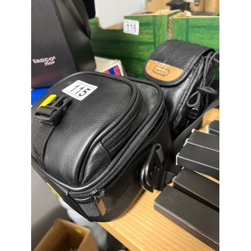 115 - Tasco binoculars in case 10 x 50 mm + polariod & cannon camera in cases