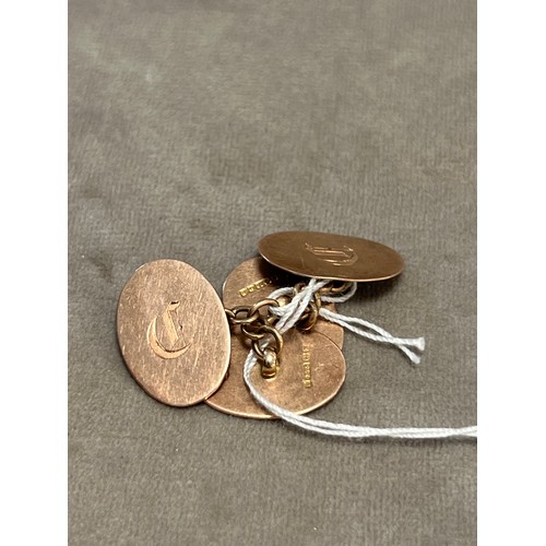849 - Pair 9ct gold cufflinks 5.5g