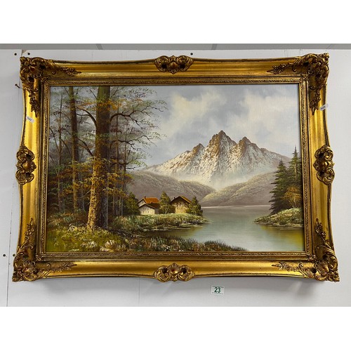 23 - 'In the valley' signed oil on canvas