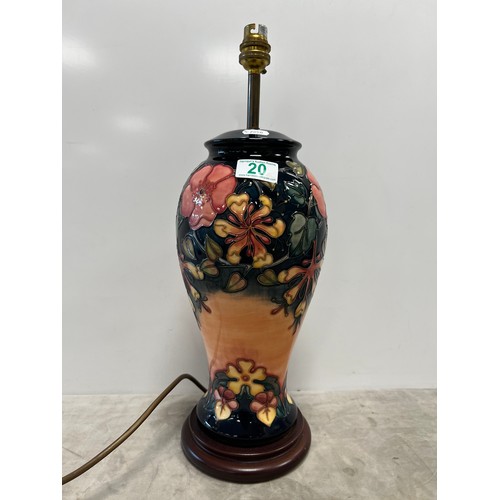 20 - Moorcroft 'oberon honey suckle' table lamp