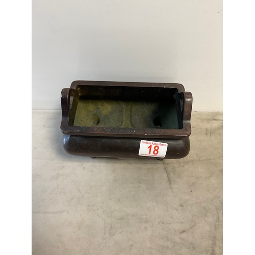 Chinese bronze rectangular censor