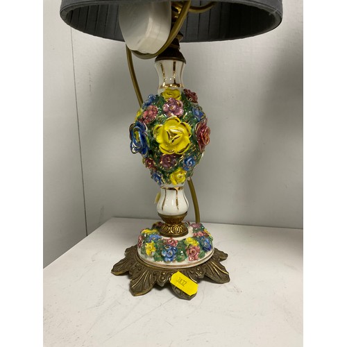 14 - A pair a vintage Capodimonte Porcelain table lamps And shades