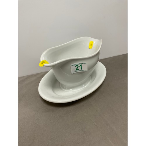 21 - German/Nazi Interest - Gravy boat produced for Reich Labour service 1939 - Design later used for the... 
