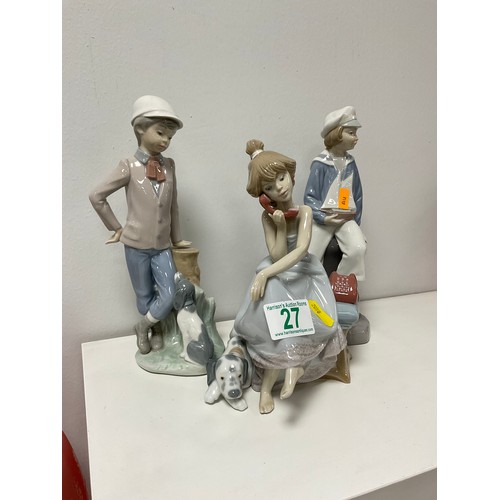 27 - Two Lladro Figures + 1 NAO figure