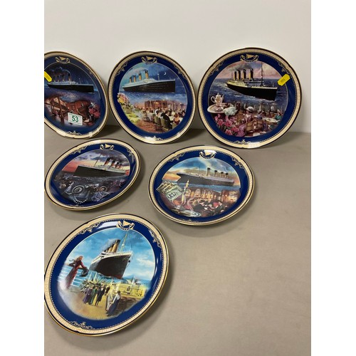 53 - Six limited edition Titanic wall plates