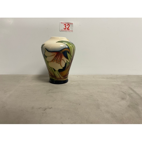 32 - Small Moorcroft Vase approx 4.1/2’’ high