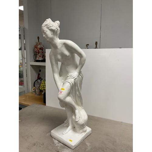 51 - Large White statue, reproduction of the famous Venus after the bath sculpture.approx 34’’ high
