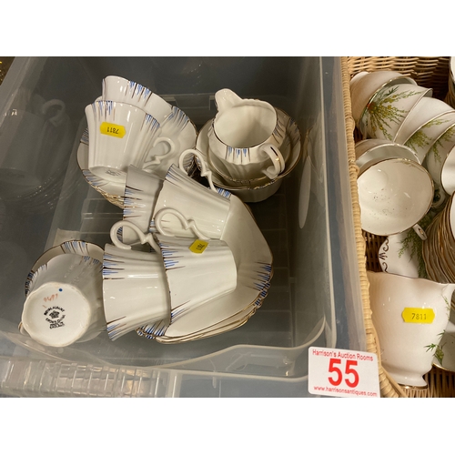 55 - Box of Royal Albert teaware  + Box of Royal Stafford teaware