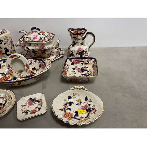 59 - Quantity Masons blue Mandalay pottery