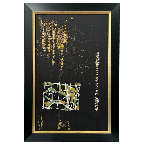 11 - Nadira Azzouz (Iraqi/British 1927-2020), 'Golden Rain 2', 2005, mixed media on MDF, framed, signed i... 