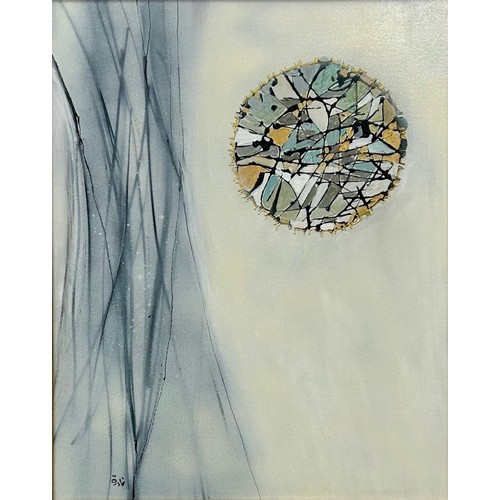 20 - Nadira Azzouz (Iraqi/British 1927-2020), 'Winter', 2010, mixed media on canvas, framed, signed in Ar... 