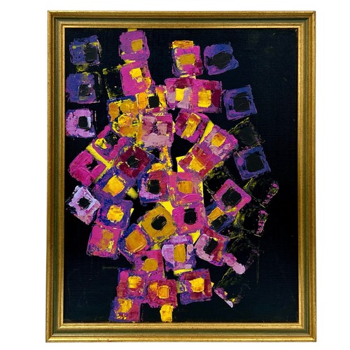 21 - Nadira Azzouz (Iraqi/British 1927-2020), 'Abstraction', 1981, acrylic on canvas, framed, unsigned, i... 