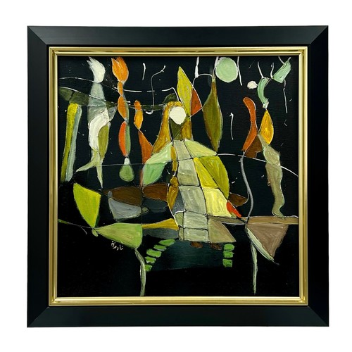 23 - Nadira Azzouz (Iraqi/British 1927-2020), 'By Moonlight', 2015, acrylic on canvas, framed, signed in ... 