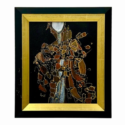 38 - Nadira Azzouz (Iraqi/British 1927-2020), 'Magician', 2009, oil on canvas, framed, signed in Arabic '... 