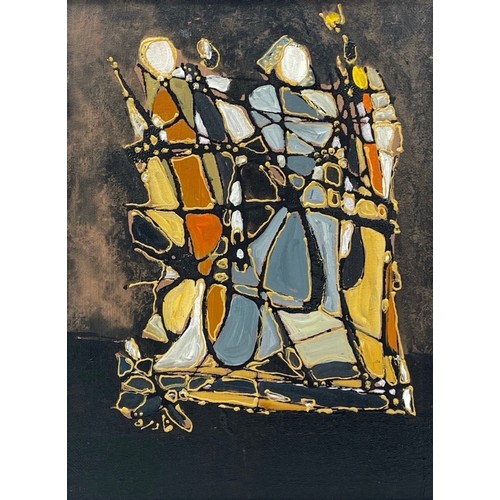 63 - Nadira Azzouz (Iraqi/British 1927-2020), 'United Family', 2006, mixed media on canvas, framed, signe... 