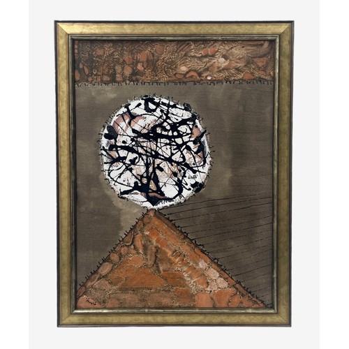 60 - Nadira Azzouz (Iraqi/British 1927-2020), 'Geometry Of The Sun', 2007, mixed media on canvas, framed,... 