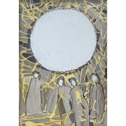 55 - Nadira Azzouz (Iraqi/British 1927-2020), 'Under The Sun', 2011, mixed media on canvas, framed, signe... 