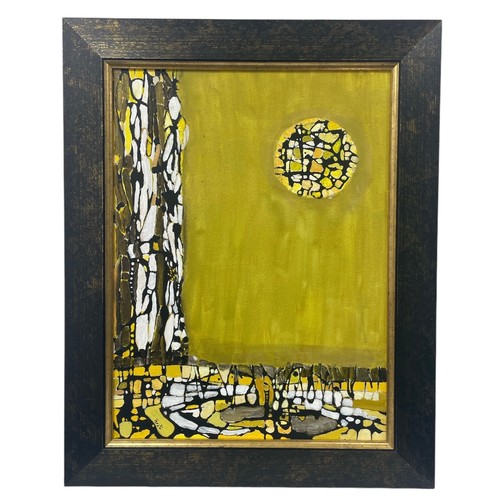 115 - Nadira Azzouz (Iraqi/British 1927-2020), 'Falling Ideas', 2006, oil on canvas, framed, signed in Ara... 