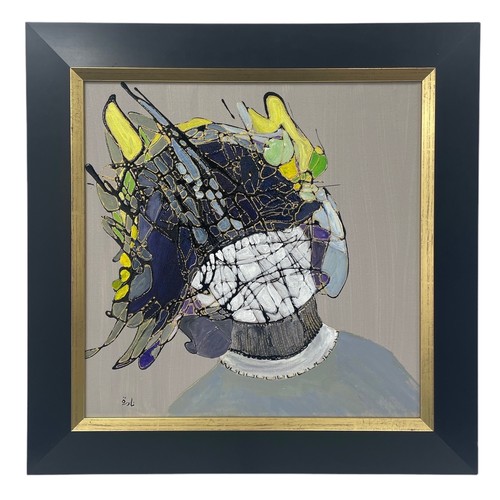 39 - Nadira Azzouz (Iraqi/British 1927-2020), 'Zina', 2010, mixed media on canvas, framed, signed in Arab... 