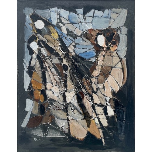 72 - Nadira Azzouz (Iraqi/British 1927-2020), 'Buying Clothes', 1991, mixed media on canvas, framed, sign... 