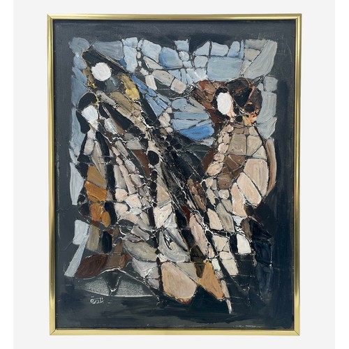 72 - Nadira Azzouz (Iraqi/British 1927-2020), 'Buying Clothes', 1991, mixed media on canvas, framed, sign... 