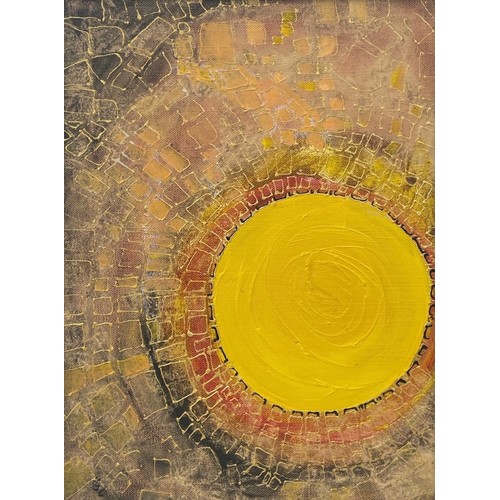 74 - Nadira Azzouz (Iraqi/British 1927-2020), 'Sun Rays', 2009, acrylic on canvas, framed, signed in Arab... 