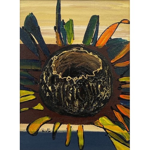 70 - Nadira Azzouz (Iraqi/British 1927-2020), 'Pot 1', 2009, mixed media on canvas, framed, signed in Ara... 