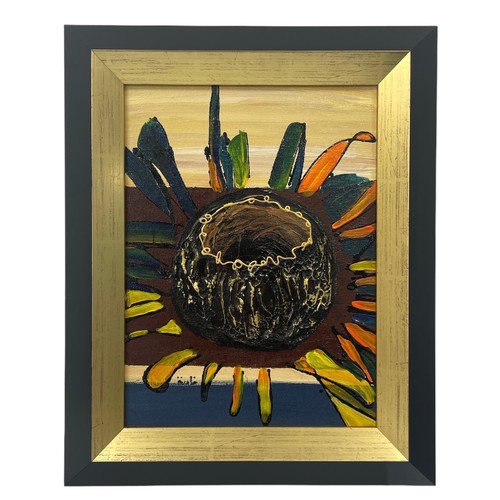 70 - Nadira Azzouz (Iraqi/British 1927-2020), 'Pot 1', 2009, mixed media on canvas, framed, signed in Ara... 