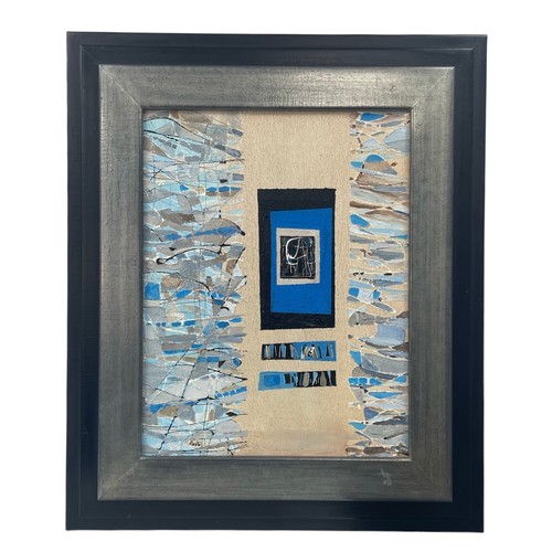 124 - Nadira Azzouz (Iraqi/British 1927-2020), 'Closed Door', 2001, mixed media on canvas, framed, signed ... 