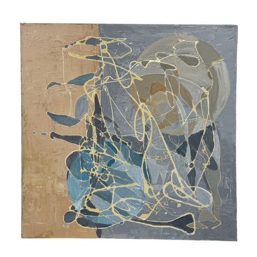 136 - Nadira Azzouz (Iraqi/British 1927-2020), 'Playing With The World', 2013, mixed media on canvas, unfr... 