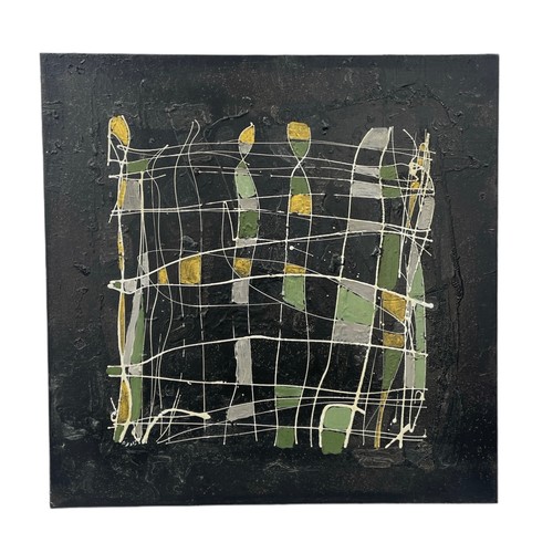 142 - Nadira Azzouz (Iraqi/British 1927-2020), 'Abstract Square 1', 2005, acrylic on canvas, unframed, sig... 