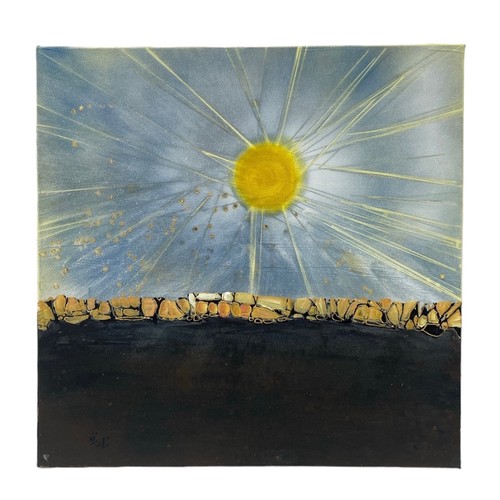 155 - Nadira Azzouz (Iraqi/British 1927-2020), 'The Sun Shines Again', 2011, acrylic on canvas, unframed, ... 