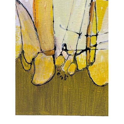 176 - Nadira Azzouz (Iraqi/British 1927-2020), three figurative paintings, comprising 'Leaving Work', 2014... 