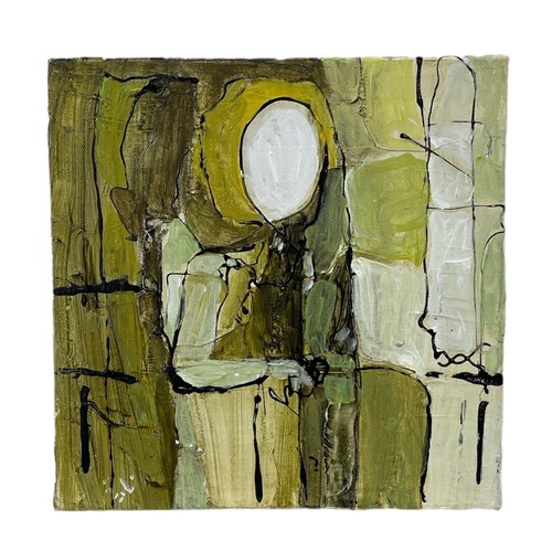 189 - Nadira Azzouz (Iraqi/British 1927-2020), a group of five unframed figurative square paintings, compr... 