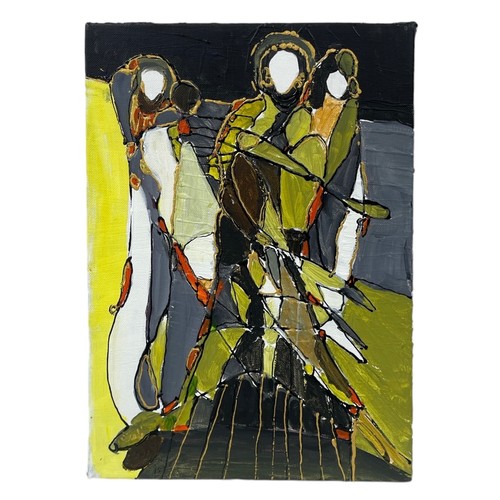 191 - Nadira Azzouz (Iraqi/British 1927-2020), a group of four unframed figurative paintings, comprising  ... 