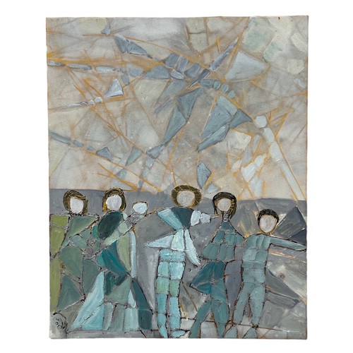 195 - Nadira Azzouz (Iraqi/British 1927-2020), a group of three unframed figurative paintings, comprising ... 