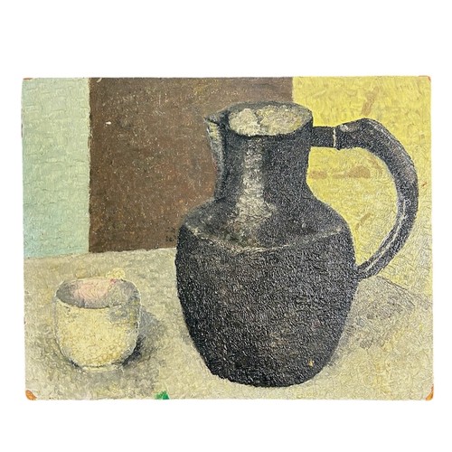 12 - Nadira Azzouz (Iraqi/British 1927-2020), two early still life paintings, comprising 'Still Life Bott... 