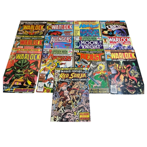 4 - A collection of 25 vintage superhero comics, mainly Marvel titles as shown, including 'The Defenders... 