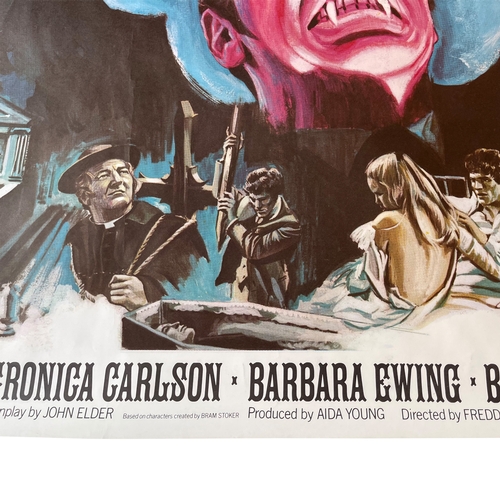 29 - A 1968 Christopher Lee 'Dracula Has Risen From The Grave' original UK movie / film quad poster, 30x4... 