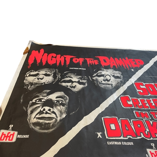 31 - A circa 1971 'Night Of The Damned' and 'Something Creeping In The Dark' UK horror movie / film poste... 