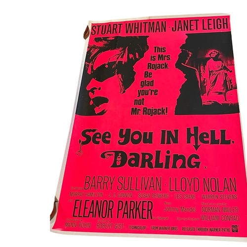 33 - A 1966 UK double bill 'See You In Hell Darling' & 'Chamber Of Horrors' quad movie / film poster,... 